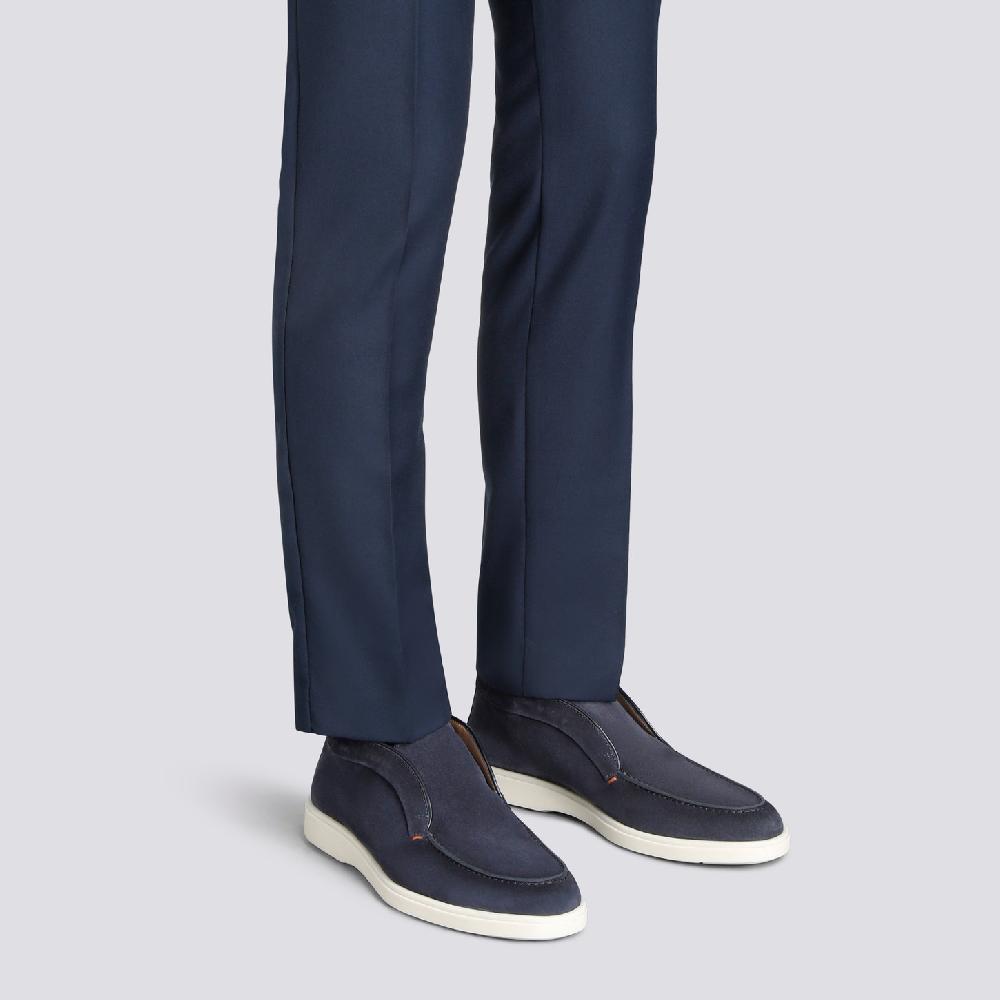 Santoni Stivaletto desert da uomo in suede blu 2025