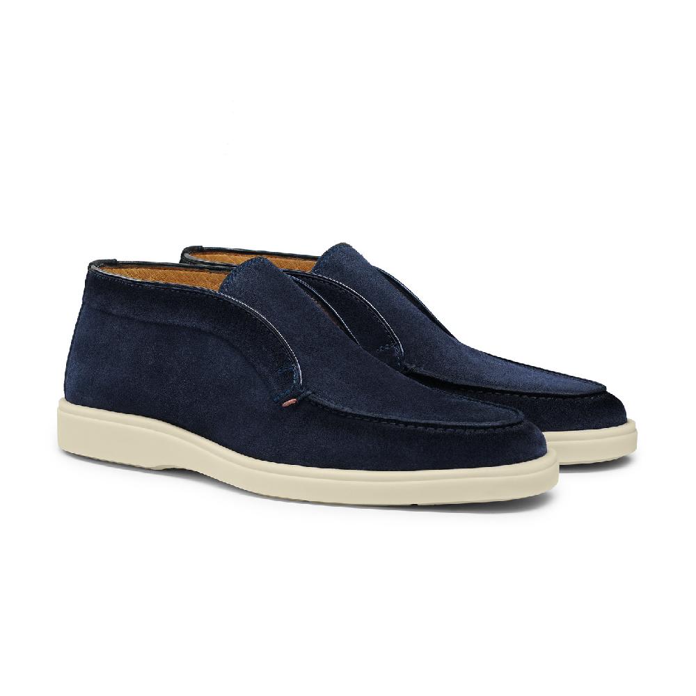 Santoni Stivaletto desert da uomo in suede blu 2025