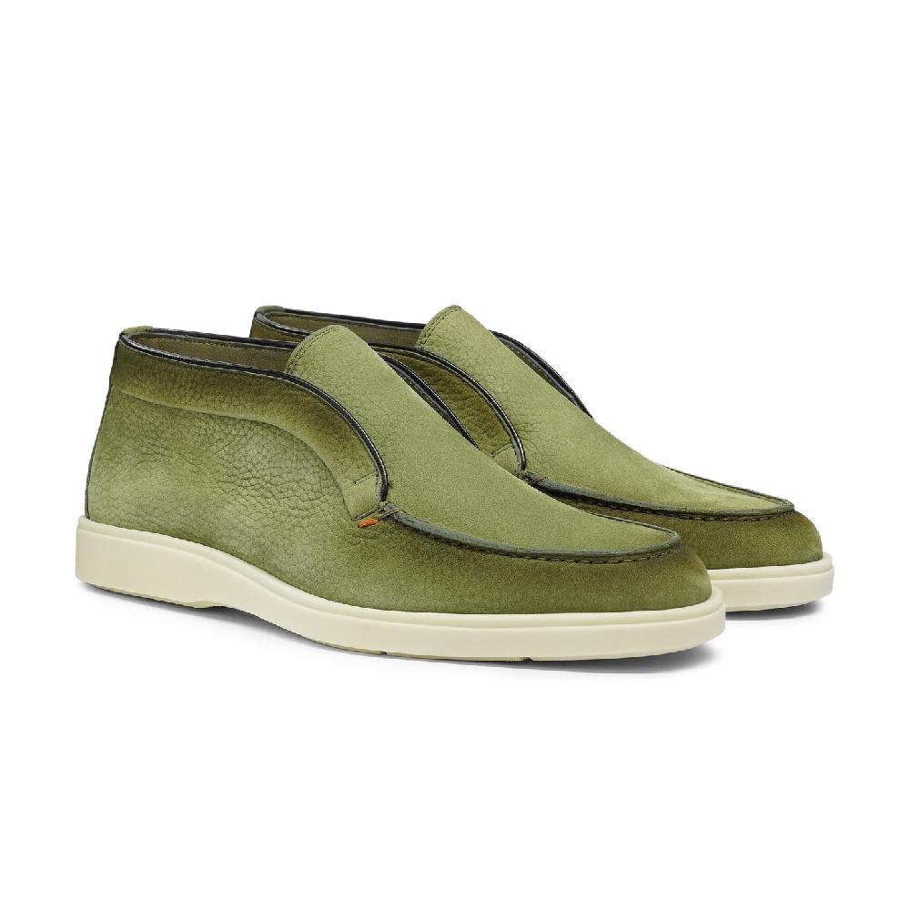 Santoni Stivaletto desert da uomo in nabuk verde Offerta natalizia