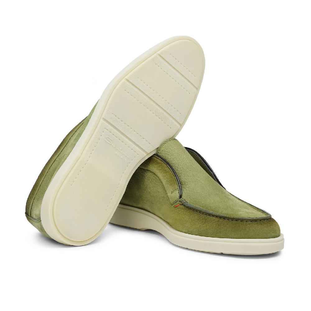 Santoni Stivaletto desert da uomo in nabuk verde Offerta natalizia