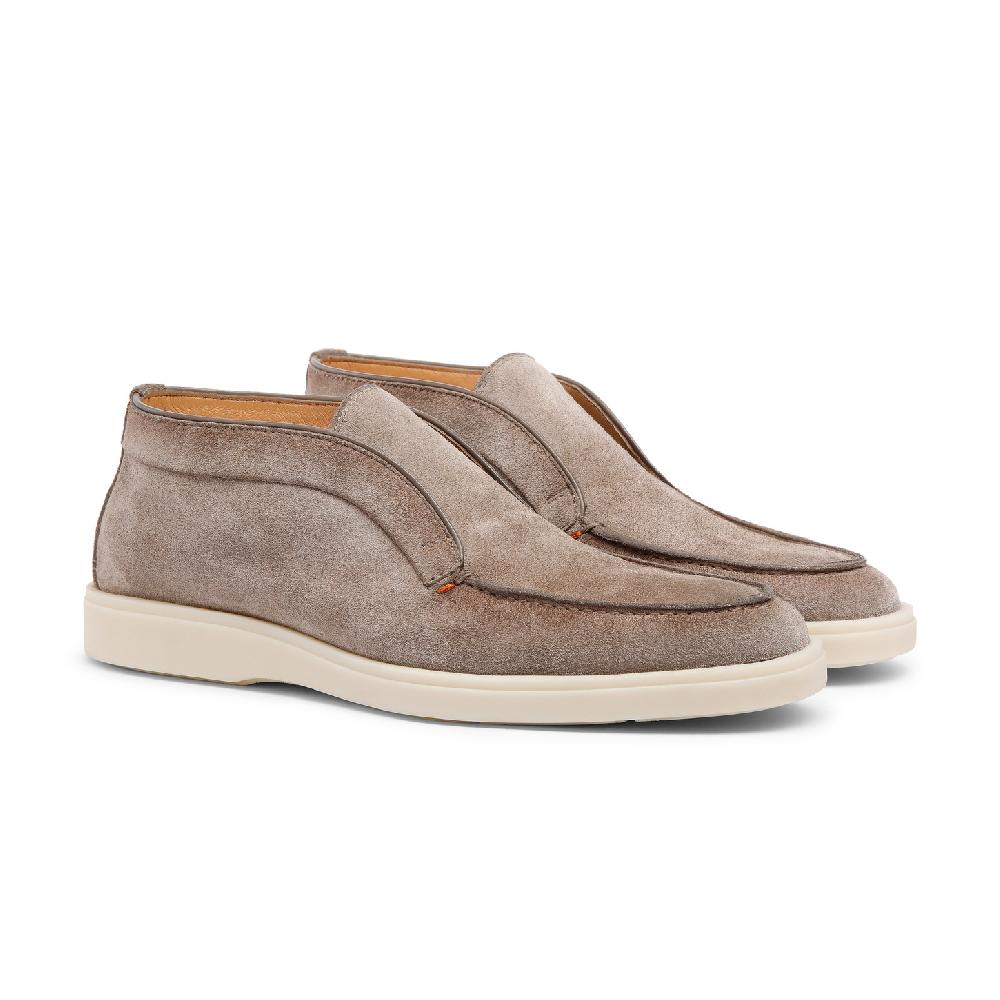 Santoni Stivaletto desert da uomo in suede tortora Italia