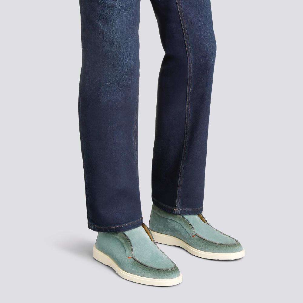 Santoni Stivaletto desert da uomo in suede petrolio 2025