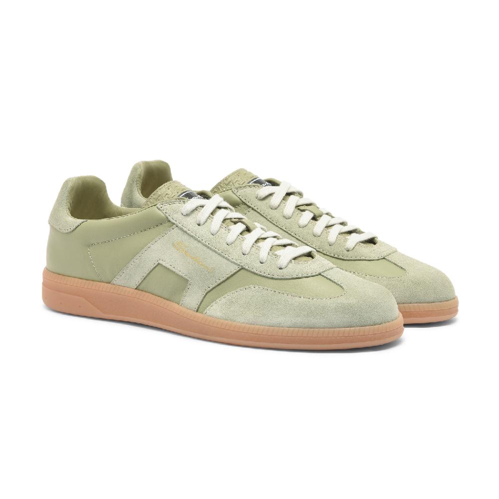 Santoni Sneaker DBS Oly da uomo in pelle e suede verde chiaro Qualità Garantita