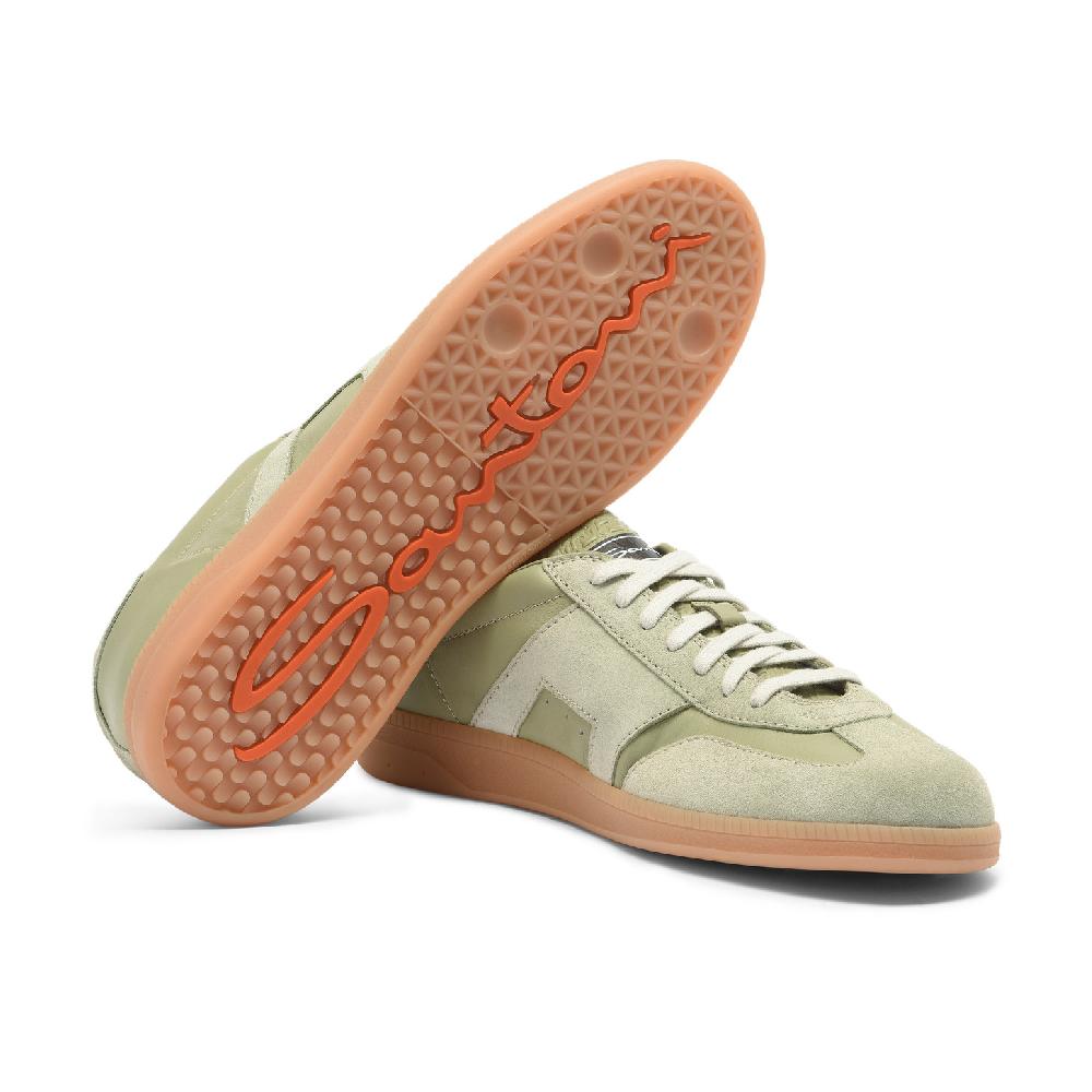 Santoni Sneaker DBS Oly da uomo in pelle e suede verde chiaro Qualità Garantita