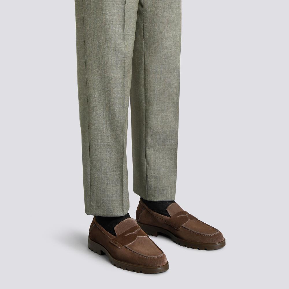 Santoni Mocassino penny da uomo in suede testa di moro Bestseller