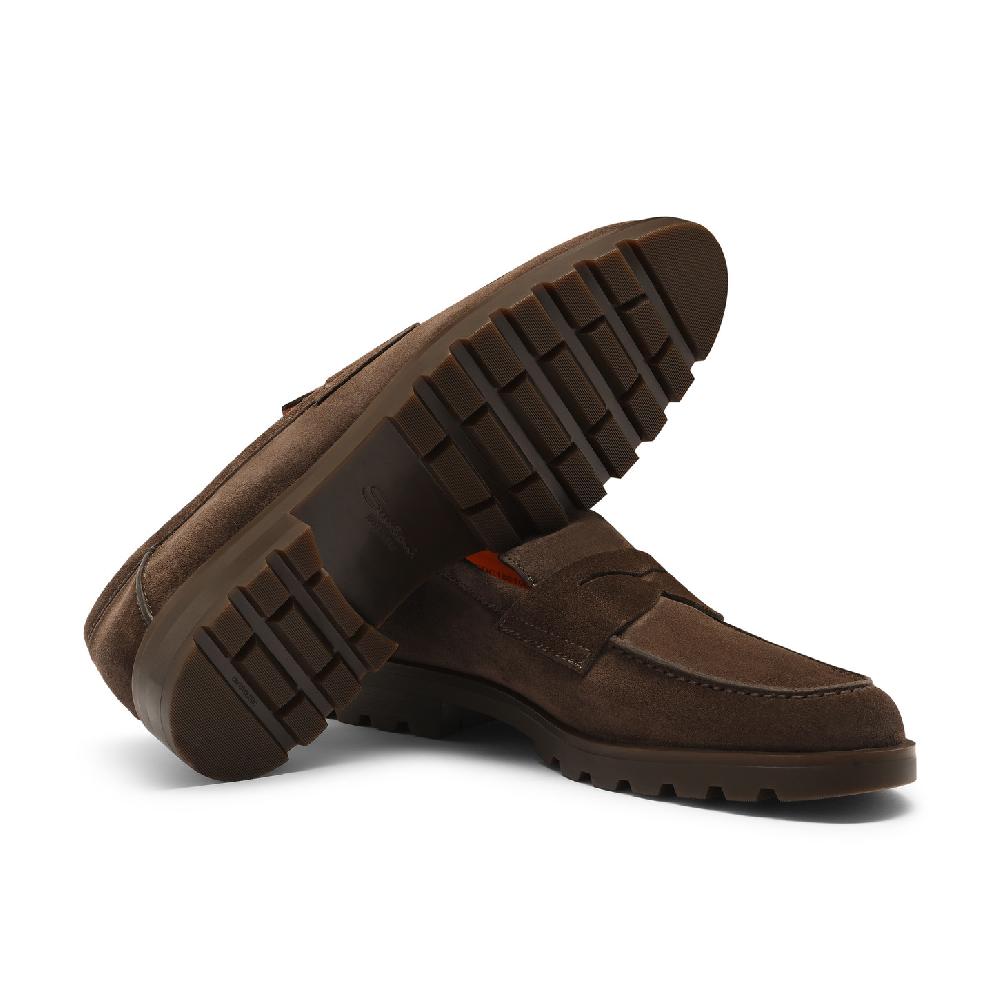Santoni Mocassino penny da uomo in suede testa di moro Bestseller