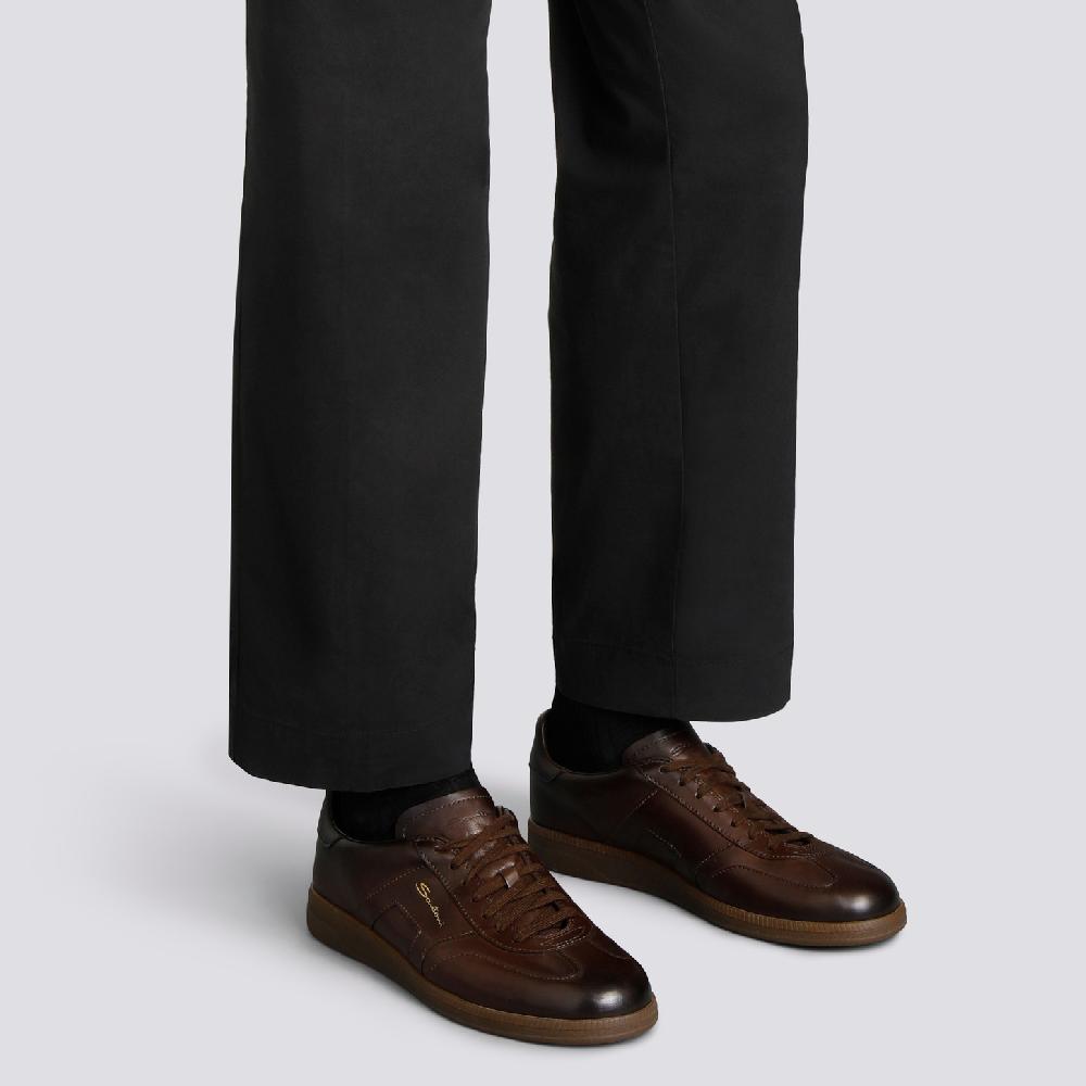 Santoni Sneaker DBS Oly da uomo in pelle testa di moro Outlet
