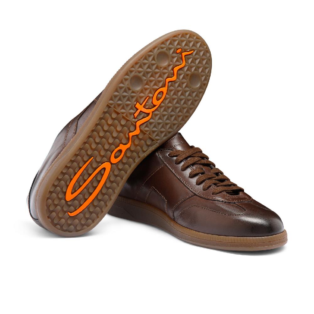 Santoni Sneaker DBS Oly da uomo in pelle testa di moro Outlet