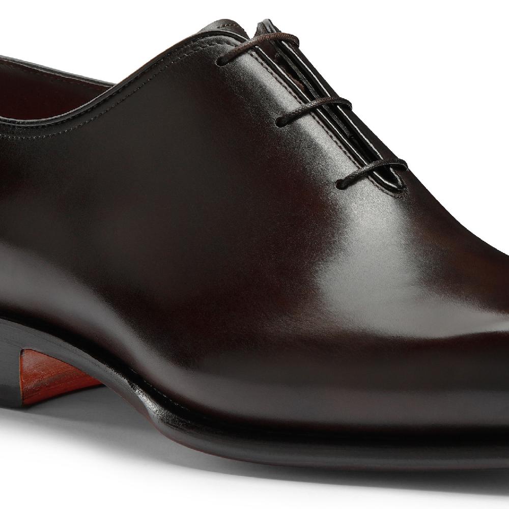 Santoni Stringata oxford da uomo in pelle anticata marrone Saldi