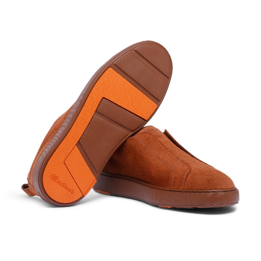 Santoni Sneaker slip-on da uomo in suede marrone Vendita Economica
