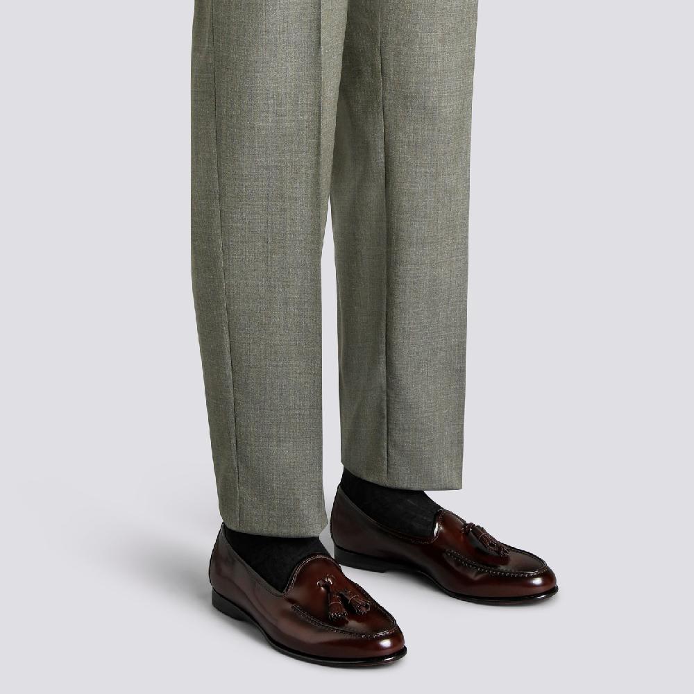 Santoni Mocassino Andrea con nappe da uomo in pelle lucida bordeaux I Più Venduti