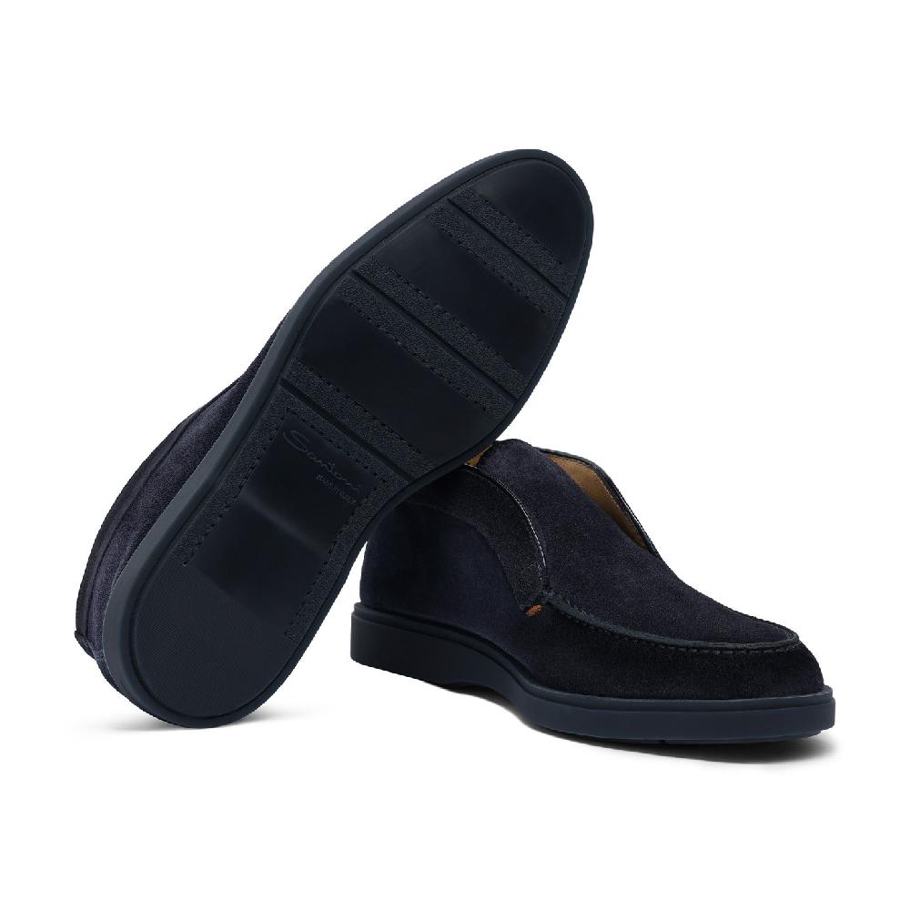 Santoni Stivaletto desert da uomo in suede blu Vendite Flash
