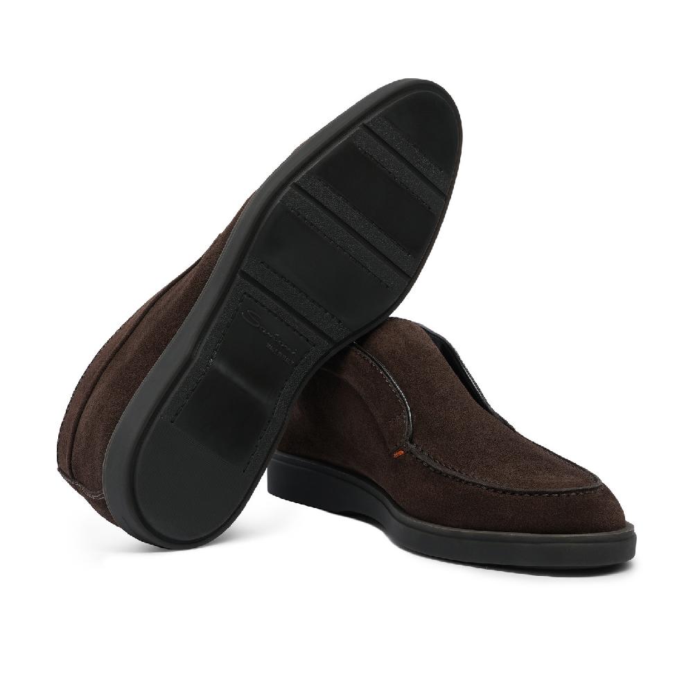 Santoni Stivaletto desert da uomo in suede marrone In Saldo