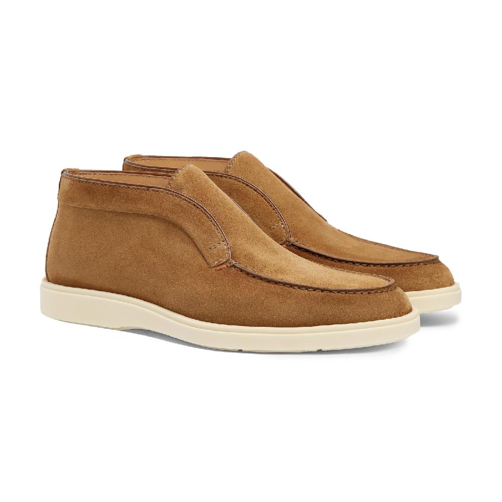 Santoni Stivaletto desert da uomo in suede marrone Nuova