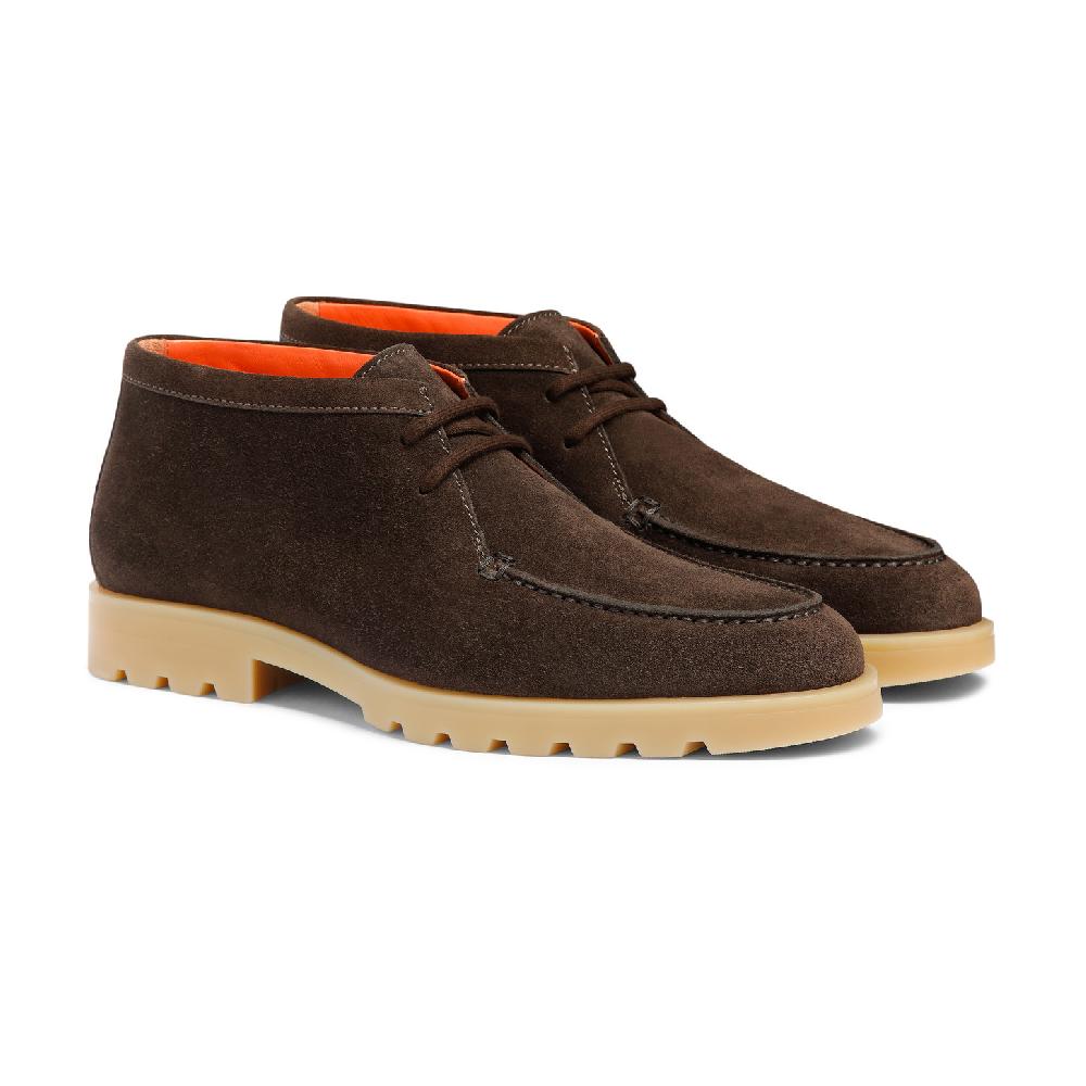 Santoni Stivaletto desert da uomo in suede marrone Italia