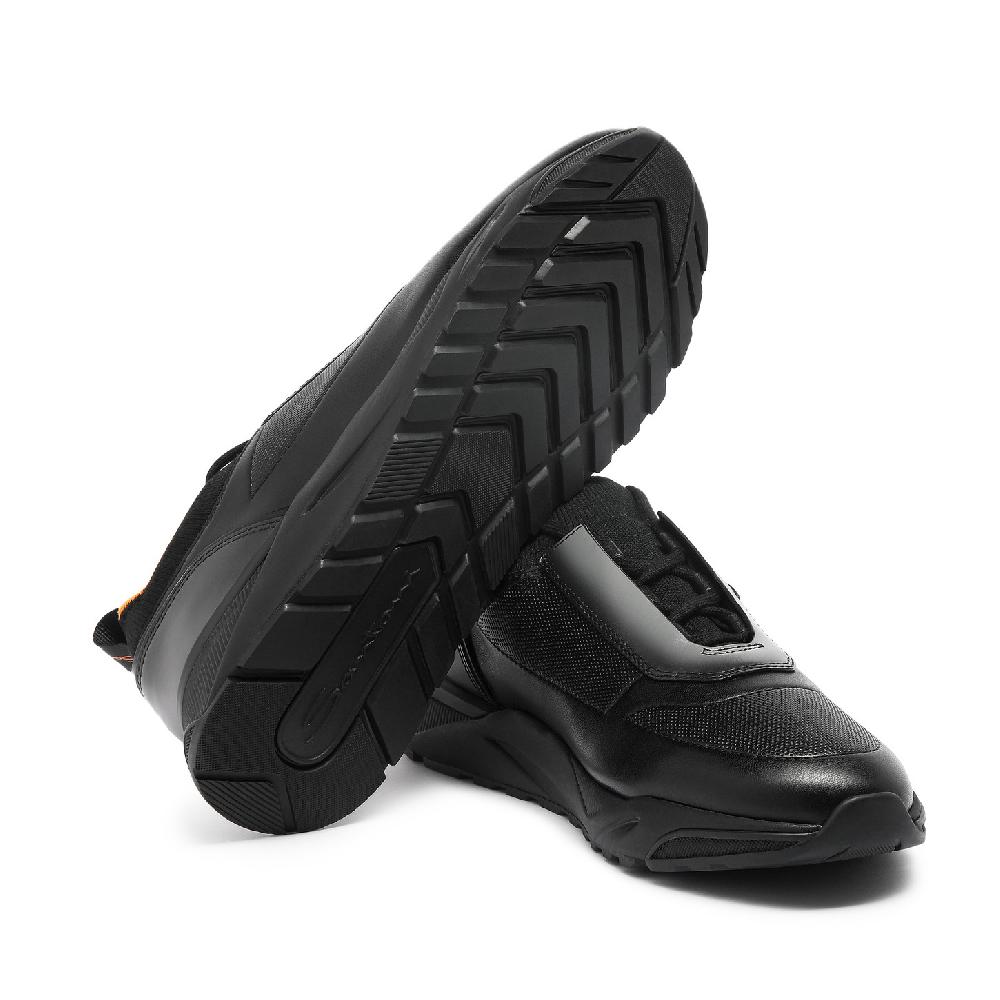 Santoni Sneaker da uomo in pelle nera Nuovo