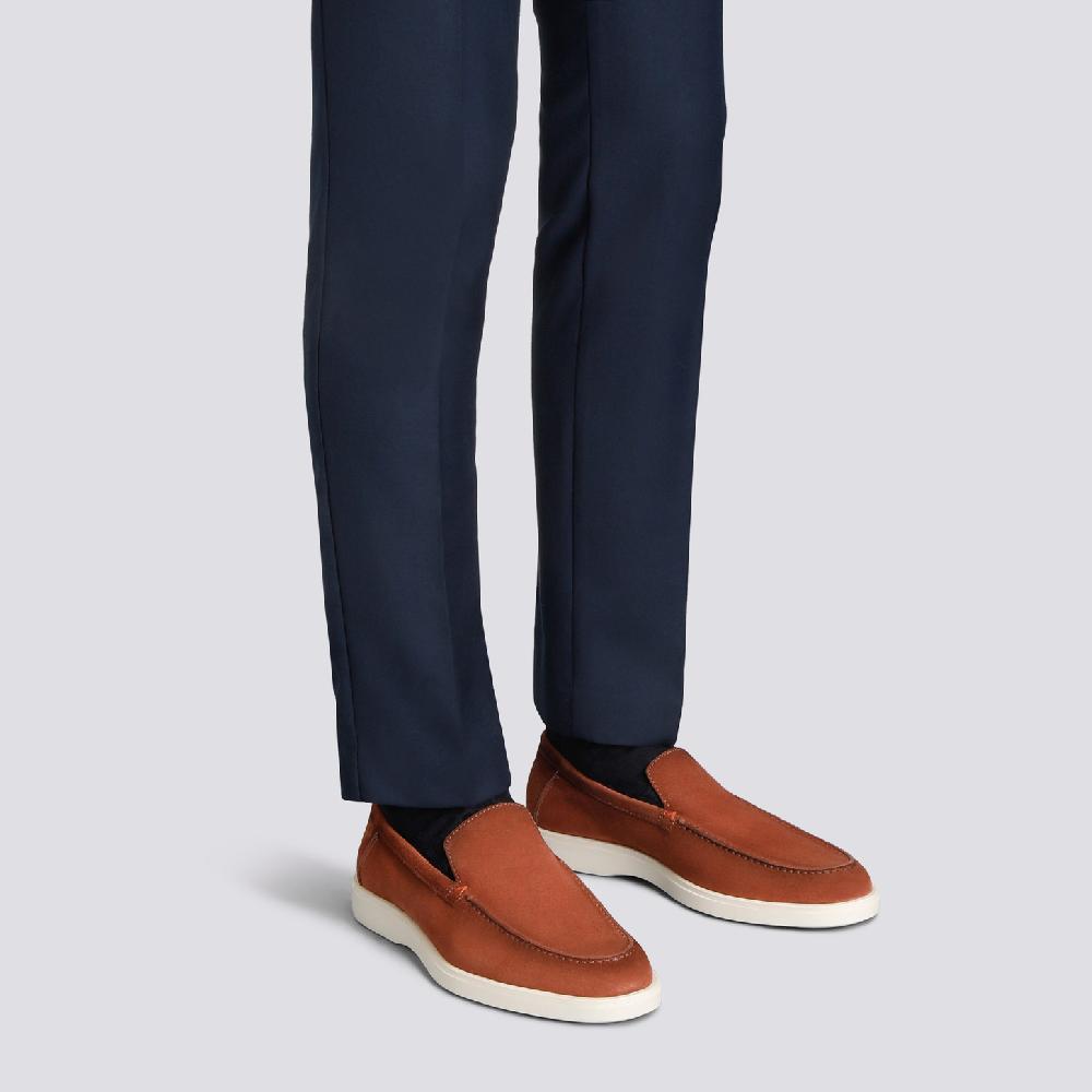 Santoni Mocassino da uomo in suede marrone Soddisfazione Garantita