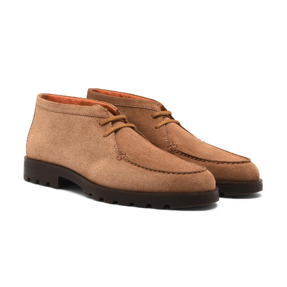 Santoni Stivaletto desert da uomo in suede marrone chiaro Offerta