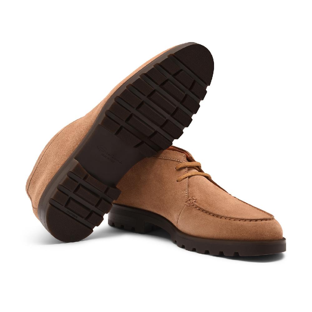 Santoni Stivaletto desert da uomo in suede marrone chiaro Offerta