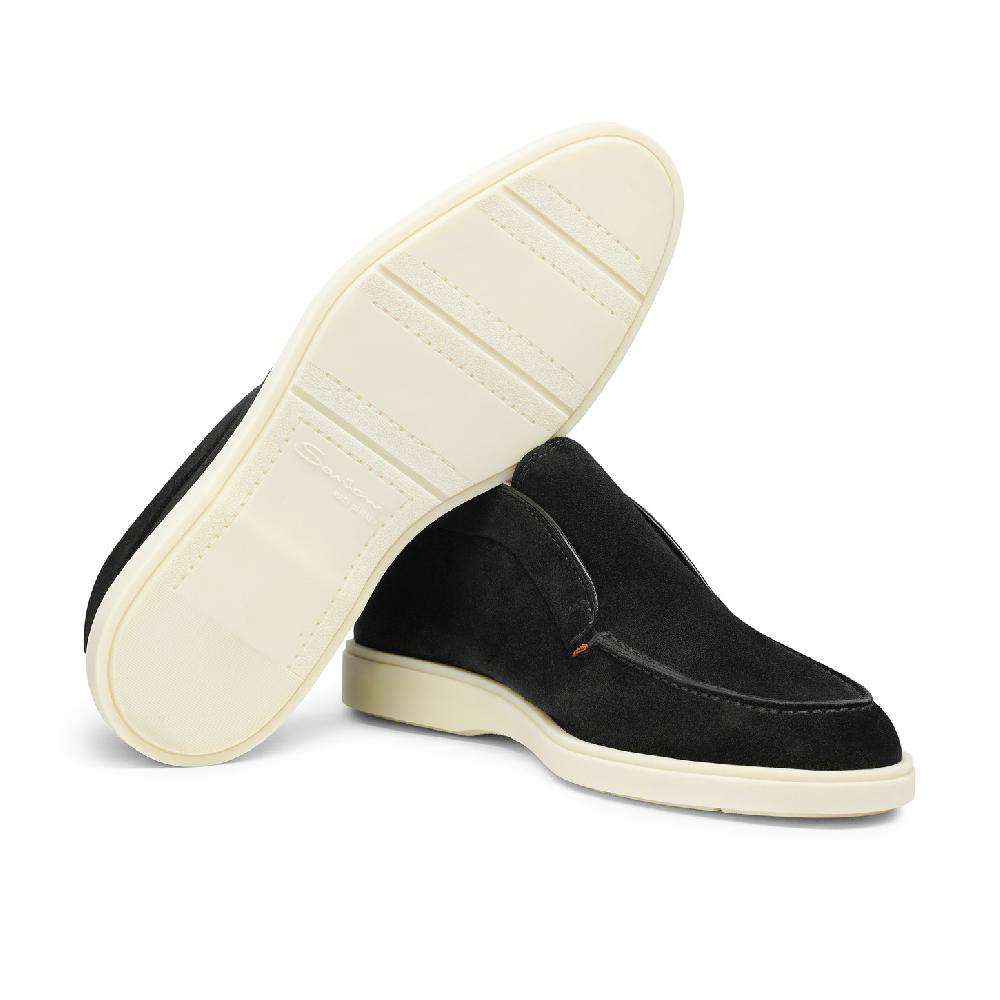 Santoni Stivaletto desert da uomo in suede nero Saldi