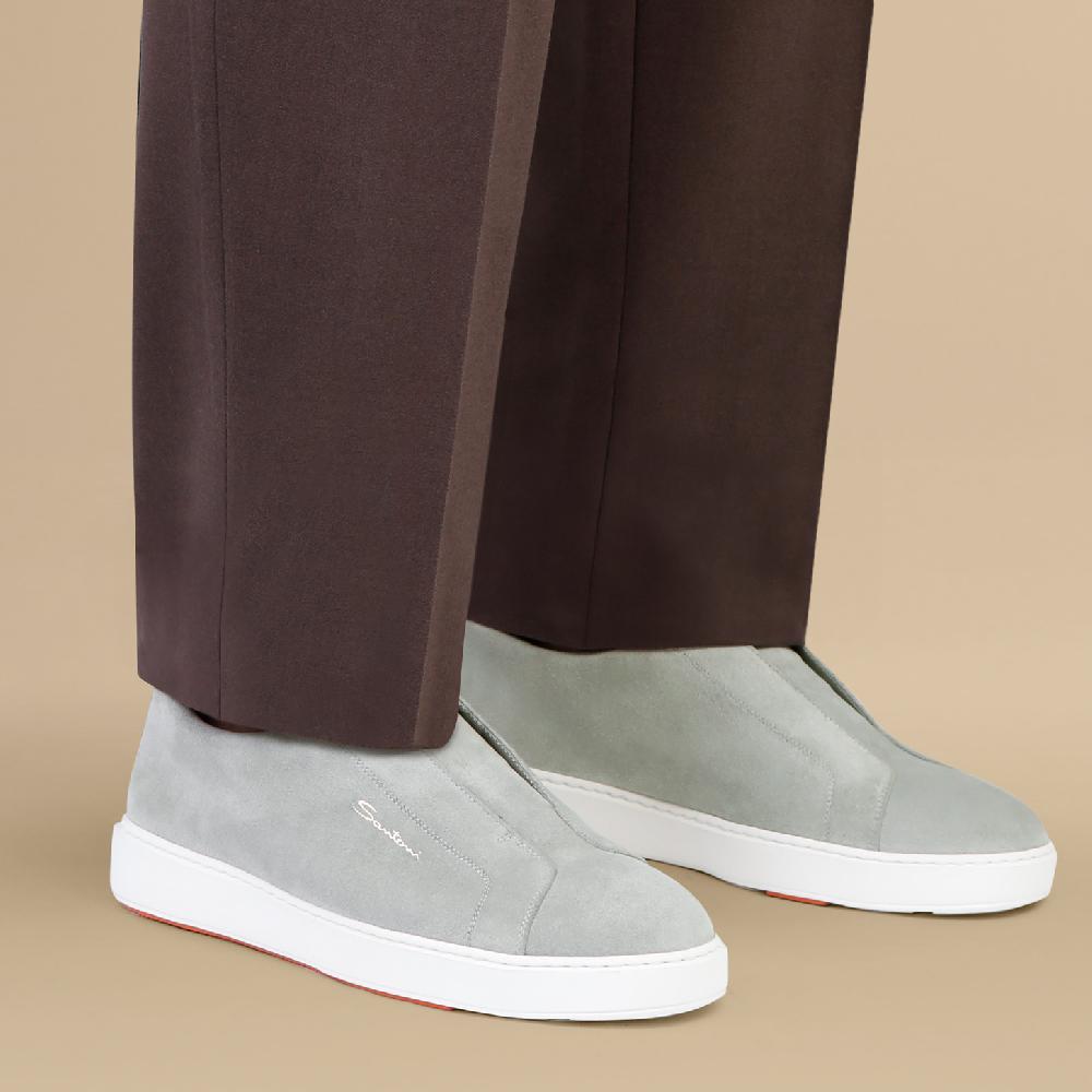 Santoni Sneaker slip-on da uomo in suede verde Hotsell