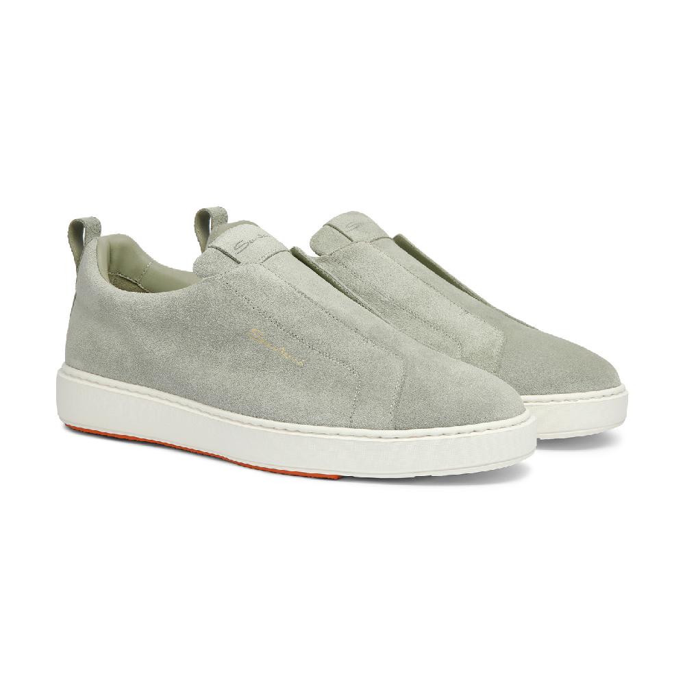 Santoni Sneaker slip-on da uomo in suede verde Hotsell