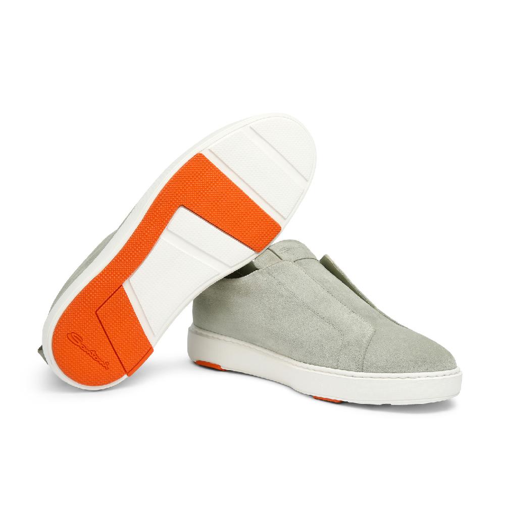 Santoni Sneaker slip-on da uomo in suede verde Hotsell