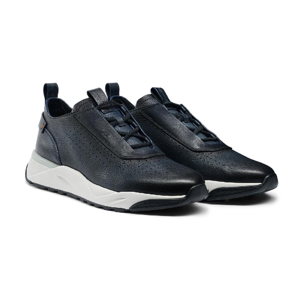 Santoni Sneaker da uomo in pelle blu Vendita Economica