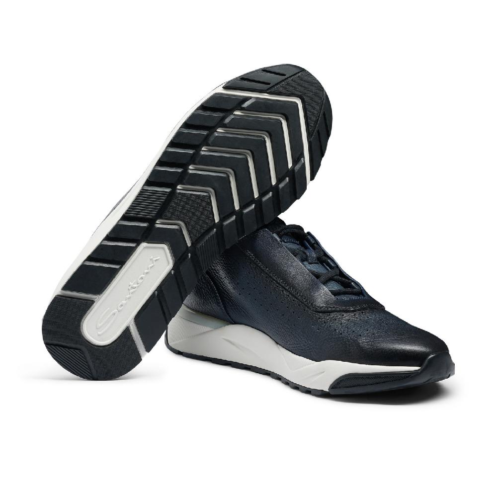 Santoni Sneaker da uomo in pelle blu Vendita Economica