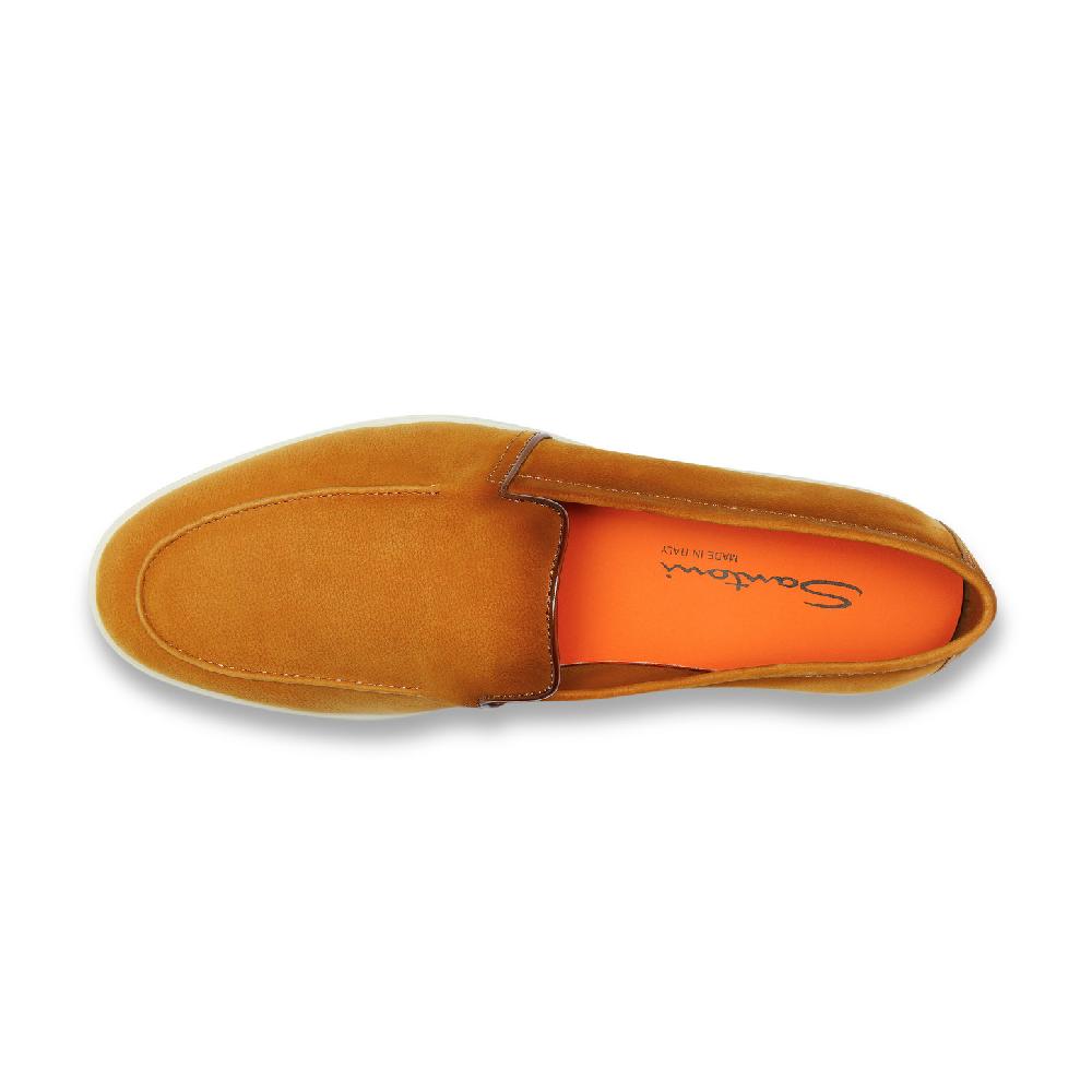 Santoni Mocassino da uomo in nabuck bottalato marrone Italia