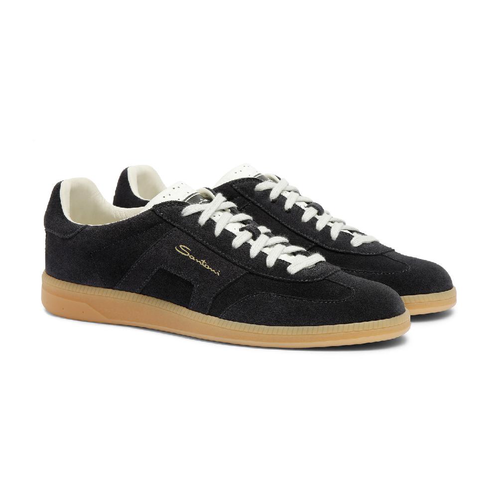 Santoni DBS Oly sneaker da uomo in suede blu Vendita