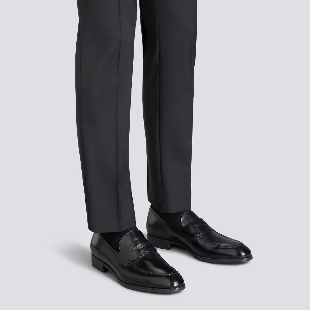 Santoni Mocassino penny da uomo in pelle nera Qualità Garantita