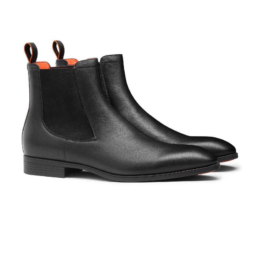 Santoni Stivaletto chelsea da uomo in pelle nera Acquista Ora