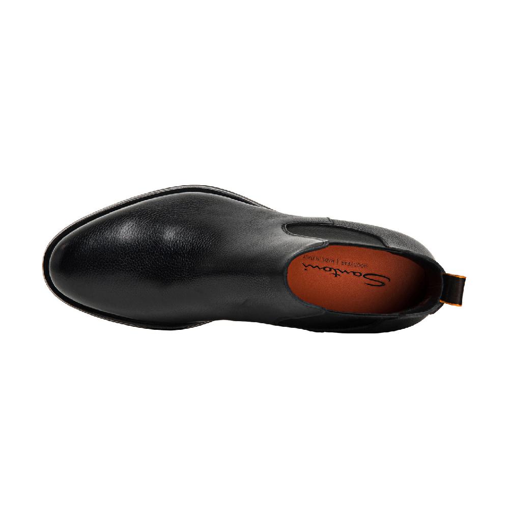 Santoni Stivaletto chelsea da uomo in pelle anticata nera Prezzo Ridotto