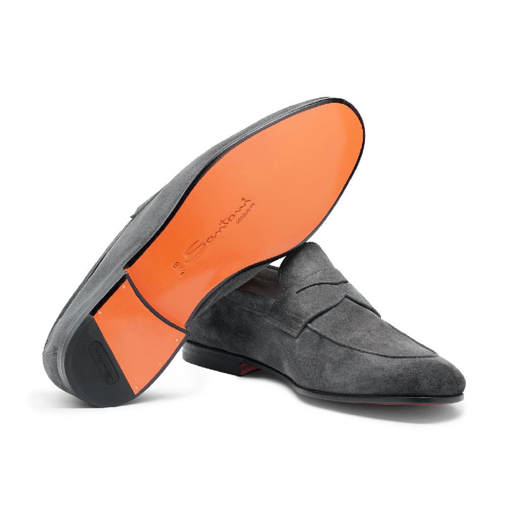 Santoni Mocassino Carlo da uomo in suede grigio Convenienza