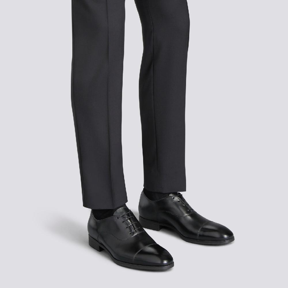 Santoni Stringata oxford da uomo in pelle nera Cyber Monday