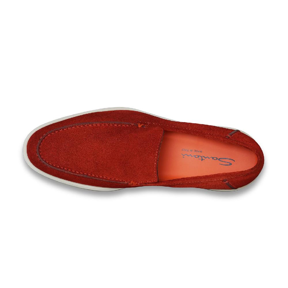 Santoni Mocassino da uomo in suede arancione Nuova