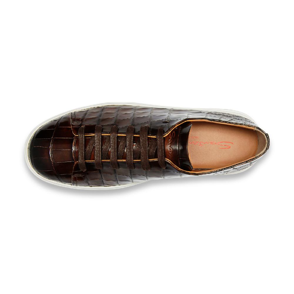 Santoni Sneaker da uomo in alligatore testa di moro Spedizione Gratuita