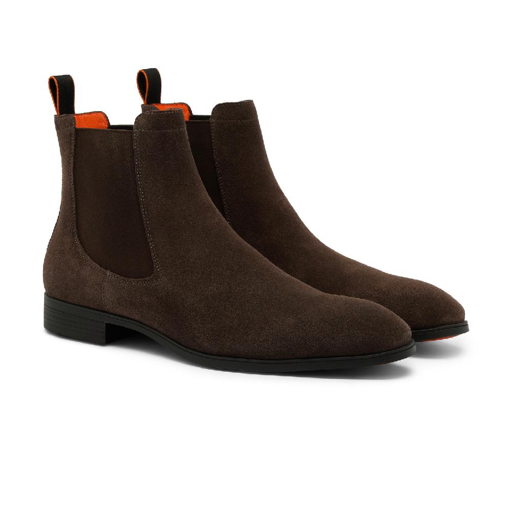 Santoni Stivaletto chelsea da uomo in suede marrone Shopping Online