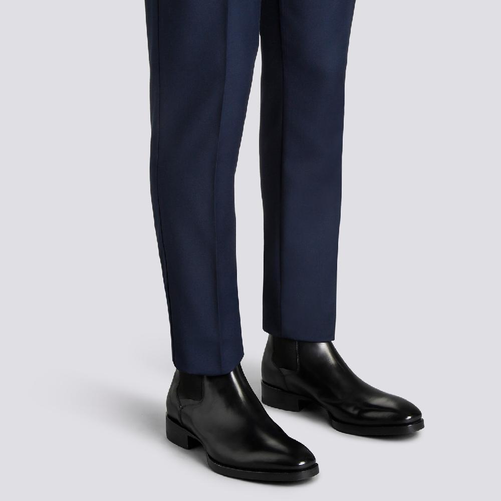 Santoni Stivaletto chelsea da uomo in pelle anticata nera Offerta