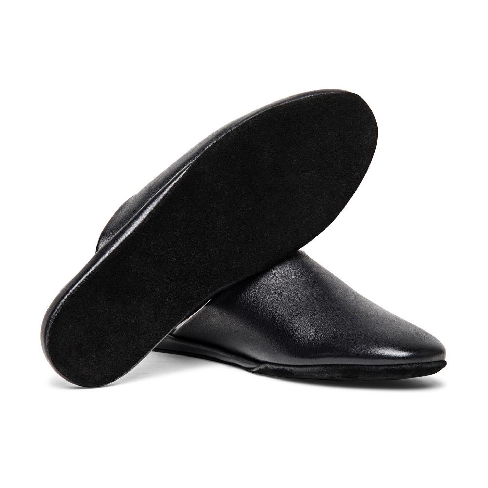 Santoni Pantofola da uomo in pelle nera Hotsell