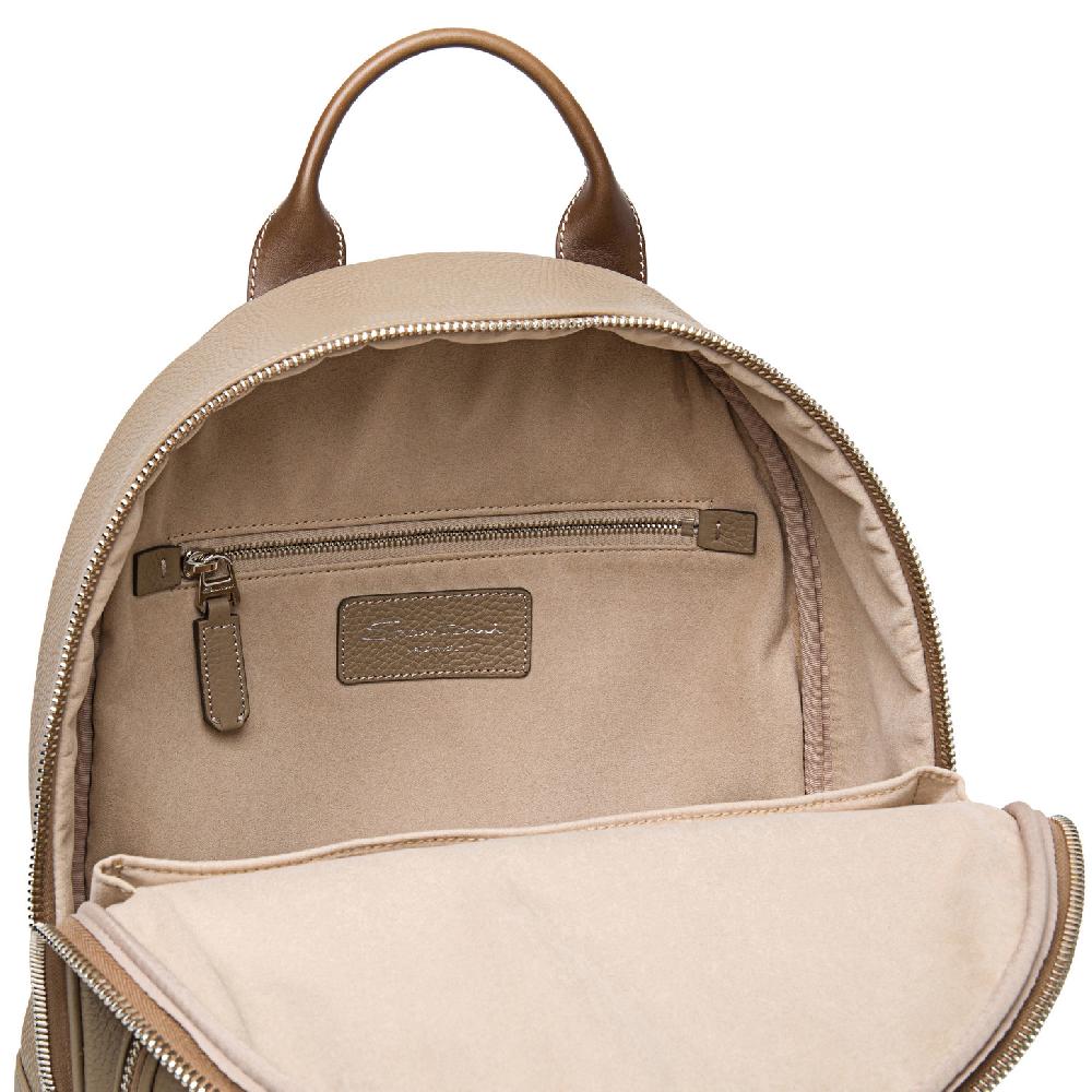 Santoni Zaino in pelle bottalata beige Nuova