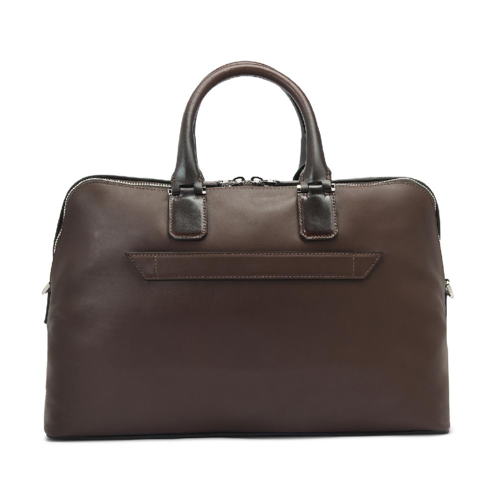Santoni Borsa porta pc in pelle marrone Italia