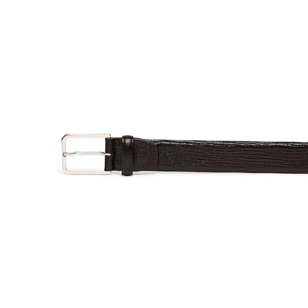 Santoni Cintura regolabile da uomo in pelle stampata marrone Pezzi Unici