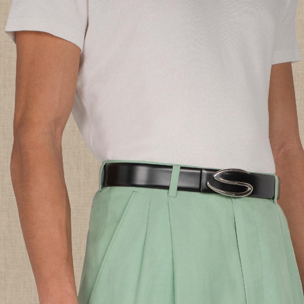 Santoni Asta per cintura in pelle nera Qualità Garantita