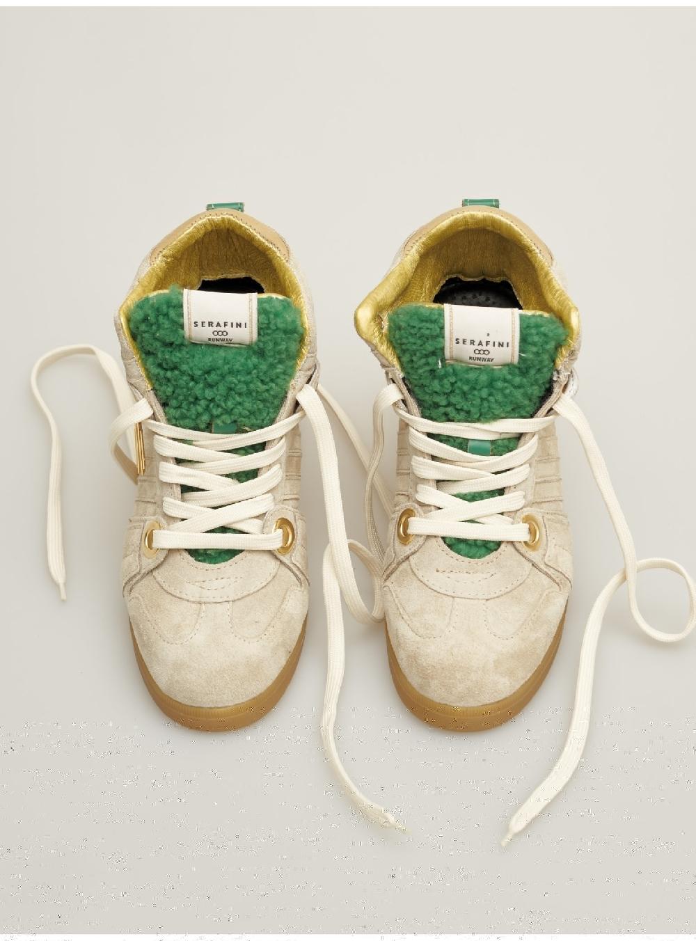 Serafini zeppa interna donna in scamosciato nabuck shearling Serafini Shop Vendita Economica