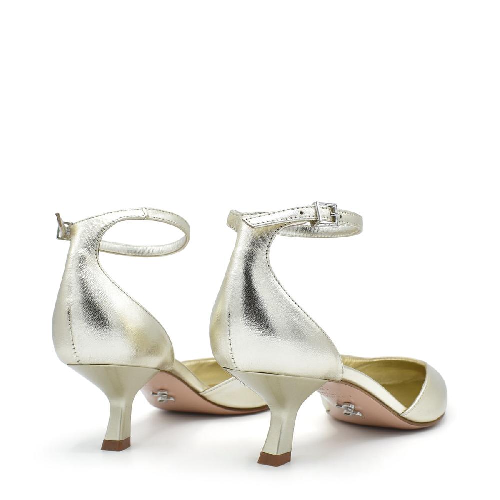 Sergio Levantesi Cate4 Platinum - Décolleté in pelle laminata con cinturino Sconto
