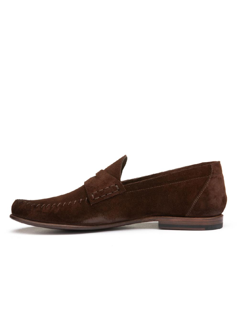 Silvano Sassetti Mocassini Penny in suede marrone Vendita Economica