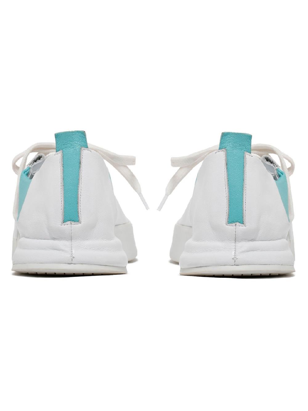 Silvano Sassetti Sneakers Jegher bianche e acquamarina Vendite Flash