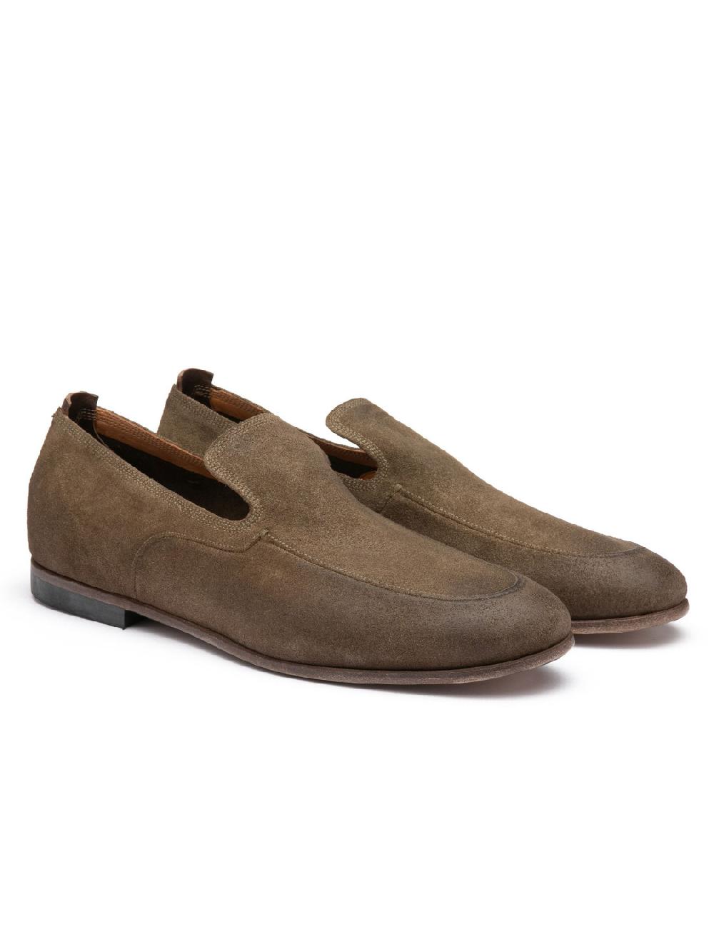 Silvano Sassetti Mocassini in suede color taupe Moda
